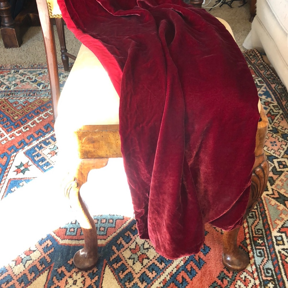 Silk Velvet Crimson Wrap - Absolutely Gorgeous Classic - 76” x 26”